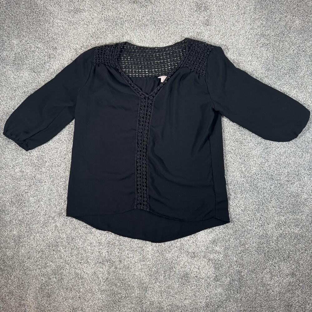 Boho Chic Top Size M Crochet Lace Dark Romantic Cottagegoth Casual Chic Festival
